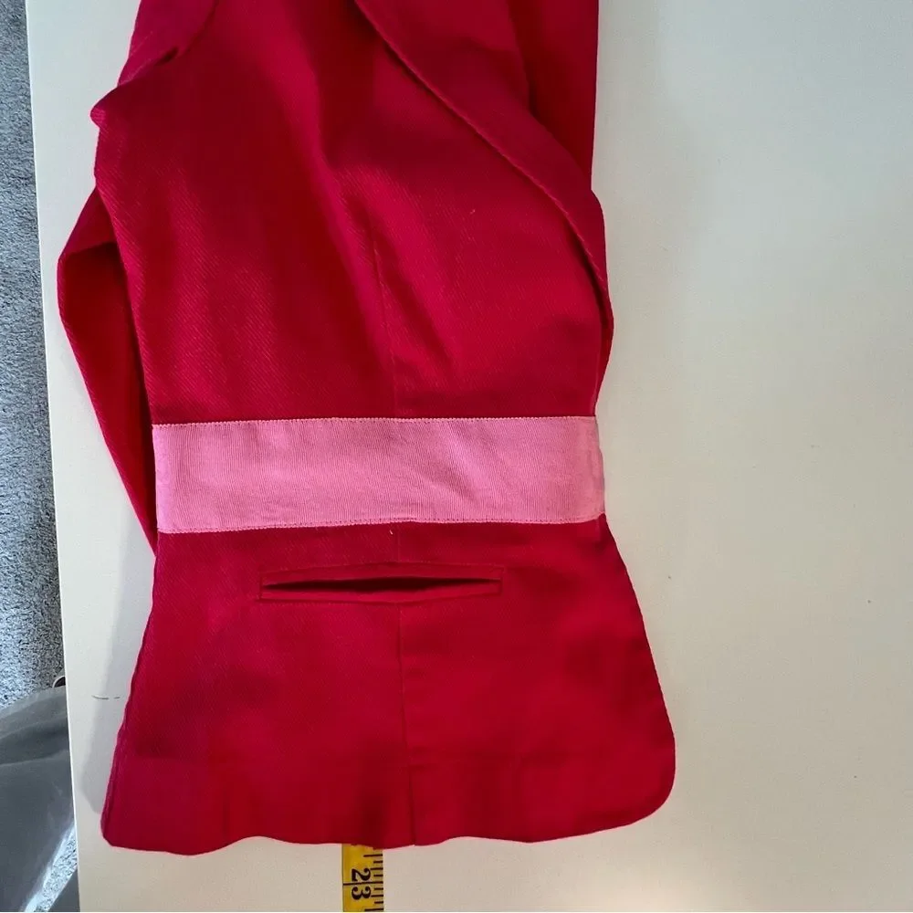 Bisou Bisou Womens Y2K Pink Blazer Size 12 Career Office Siren Legally Blond 90s